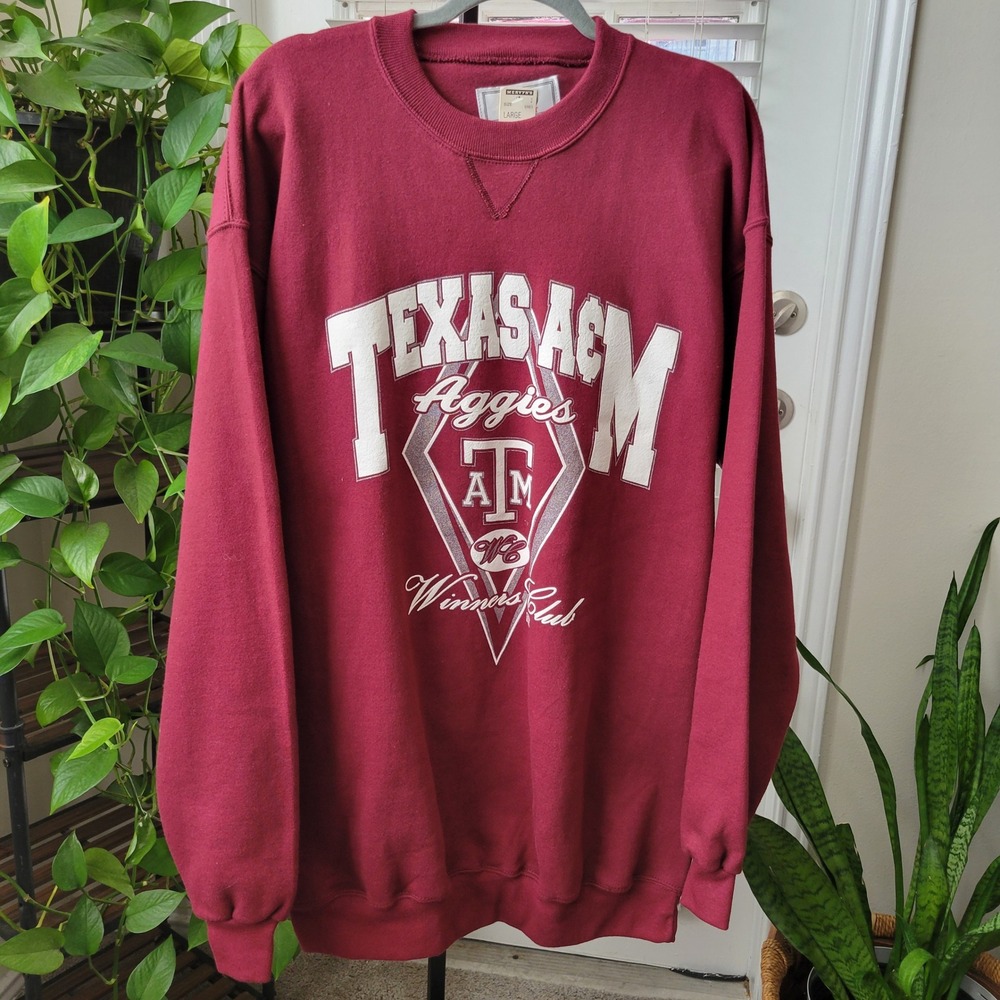 20/20 Sport HVYWT Texas A&M Aggies Sweatshirt Maroon  Large Deadstock Mervyns